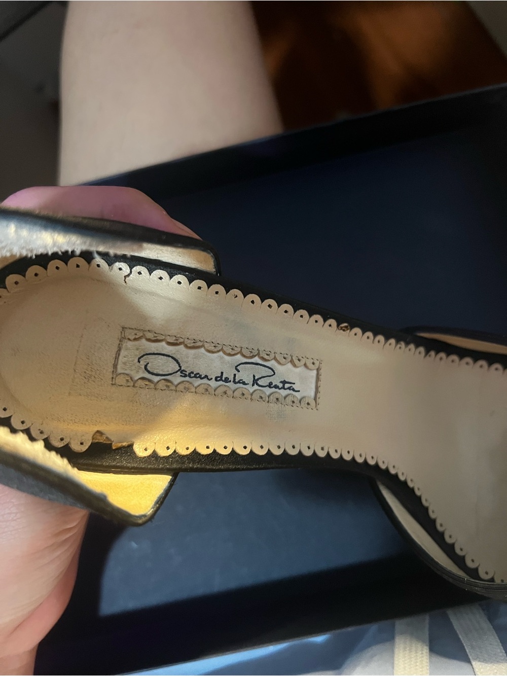 Oscar de la Renta Metallic Gold Pointed-Toe Pumps